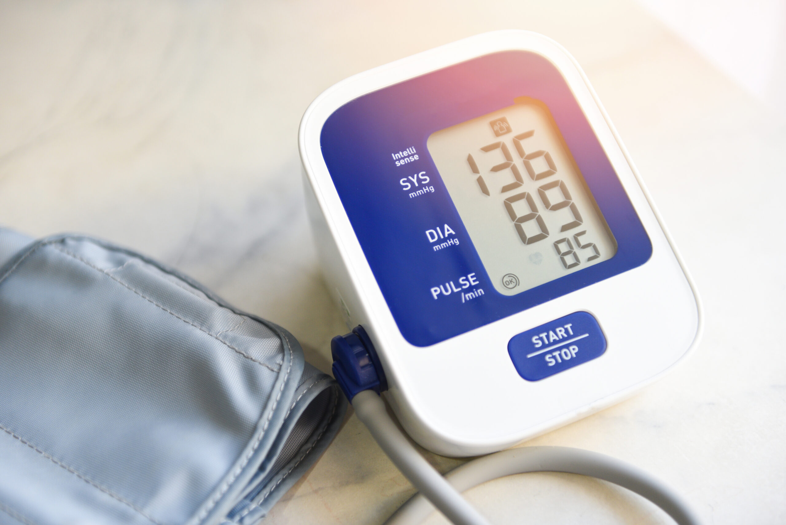 Blood Pressure Monitor Digital on table , Medical electronic ton